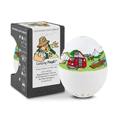 Abbildung von Camping PiepEi Singende Eieruhr zum Mitkochen Eierkocher für 3 Härtegrade Gadget Lustiges Kochei Musik Eggtimer Brainstream