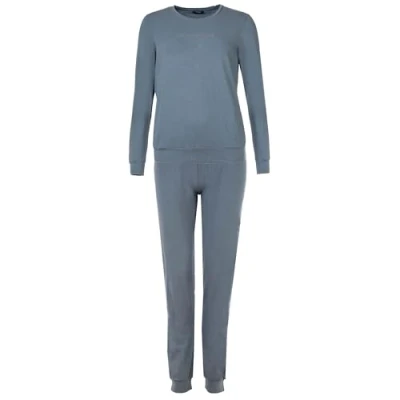 Abbildung von Emporio Armani Damen Essential Studs Logo Long Pajamas Pyjama Set, Tempesta, L