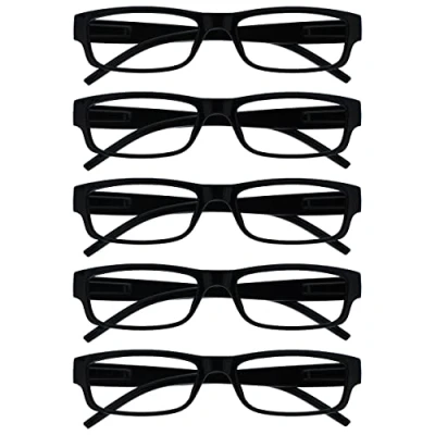 Abbildung von The Reading Glasses Company Die Lesebrille Unternehmen Schwarz Wert 5er Pack Leicht Herren Frauen RRRRR32 1 +3,00