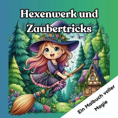 Abbildung von Hexenwerk und Zaubertricks: Ein Malbuch voller Magie für Grundschulkinder