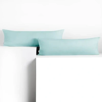 Abbildung von DecoKing 2 Kissenbezüge 40x145 cm Jersey Baumwolle Reißverschluss hellblau Amber