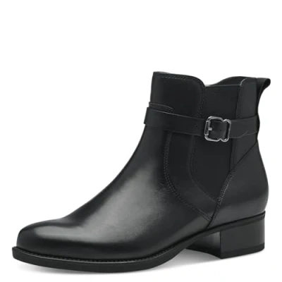 Abbildung von Tamaris Damen Chelsea Boots Leder Blockabsatz; BLACK/schwarz; 36 EU