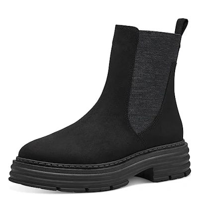 Abbildung von MARCO TOZZI Damen Chelsea Boots zum Reinschlüpfen Plateau, Schwarz (Black), 37