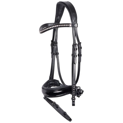 Abbildung von Harry&#039;s Horse Trensenzaum Diamond Lacque Schwarz Vollblut