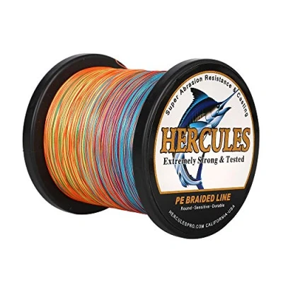 Abbildung von Hercules Super Cast 100m 2000m 109 2196 Yards Geflochtene Angelschnur 6lb 100lb Test für Salzwasser Süßwasser PE Geflecht Fischdraht Superline 4 Stränge