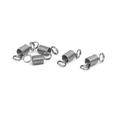 Abbildung von sourcing map 5Stk.0,3mmx3mmx10mm 304 Edelstahl Zugfedern silber Farbton