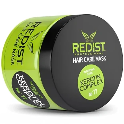 Abbildung von Redist Keratin Hair Care Mask 500ml Haarmaske mit Intensiv reparierende Haarkur Kur spendet Feuchtigkeit ohne zu beschweren sprödes trockenes strapaziertes Haar Intensive