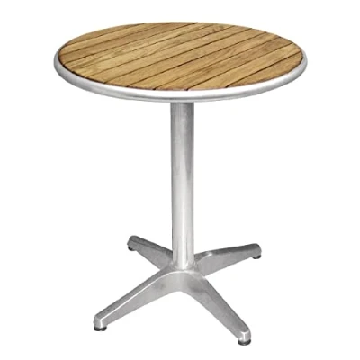 Abbildung von Bolero Runder Esstisch mit Esche Tischplatte, 720 x 600 mm, für Restaurants, Bars, Cafés, gewerbliche Nutzung Silber