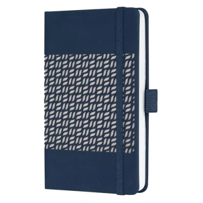 Abbildung von SIGEL JN204 Notizbuch Tagebuch Jolie, ca. A6, liniert, Hardcover, Gummiband, Stifteschlaufe, Einstecktasche, dunkelblau, vegan, aus nachhaltigem Papier