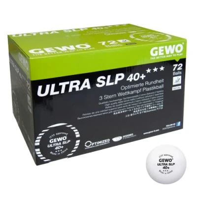 Abbildung von GEWO Ultra SLP Tischtennisbälle 3 Sterne Tischtennis Ball aus Plastik 40+ ohne Naht ITTF zertifizierte Wettkampf Bälle 72 hochwertige Profi weiß, 40+mm Durchmesser