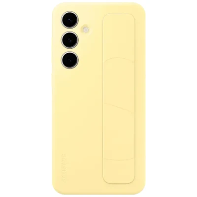 Abbildung von Samsung Standing Grip Silikon Back Cover Gelb Galaxy S24 FE