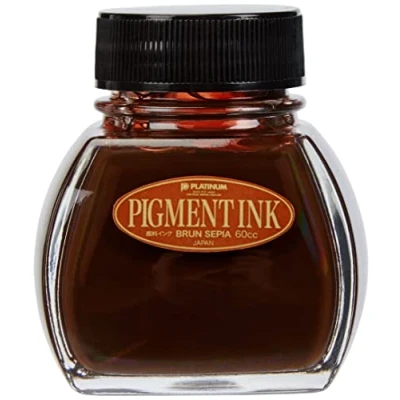 Abbildung von Platinum Tintenfass Pigment bottle ink 60ML Brun Sepia Kostenlose Gravur