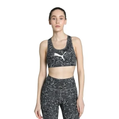 Abbildung von Puma BRA Sportbh mit mittlerer Stützkraft, Damen, Größe: Medium, Black
