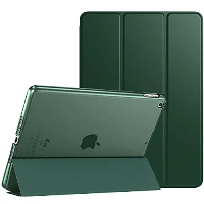 Abbildung von TiMOVO Hülle für iPad 9. Generation 2021/iPad 8. 2020/iPad 7. 2019, Ultra Dünn Durchscheinend Schutzhülle Smart Cover mit Auto Schlafen/Wachen 10,2 Zoll, Nachtgrün