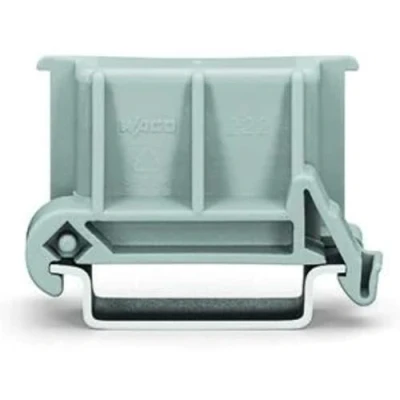 Abbildung von WAGO Universalwinkeladapter 222 510 Winkel Adapter in Kombination mit Befestigungsadapter; 221 500 oder 500, zur Montage auf Tragschiene DIN 35, 10 Stück, grau