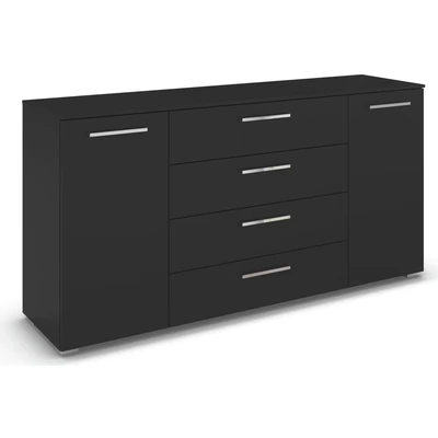 Abbildung von rauch Kombikommode "Sideboard Schubkommode Kommode MONTCLAR Front Dekor/Hochglanz/Glas" Breite 160 / Höhe 81 cm, 2 Einlegeböden, inkl. Soft-Close-Funktion, 2-türig, 4 geräumige Schubladen, viele Griffvarianten MADE IN GERMANY