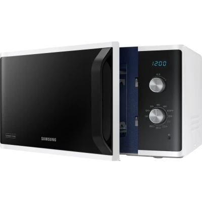 Abbildung von Samsung MG23K3614AW/EG Mikrowelle mit Grill / 23 Liter Garraum 800 W/Großes Grillelement für gleichmäßige Bräunung/Kratzfester Keramik Emaille Innenraum, Weiß