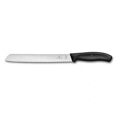 Abbildung von Victorinox, Swiss Classic, Profi Brotmesser, Extra Scharfe Klinge, Wellenschliff, 21 cm, Robuster Kunststoffgriff, Rostfreier Stahl, schwarz
