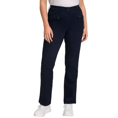 Abbildung von Ulla Popken Damen Basic Stretchhose Mony Hose, Marine, 40W / 34L
