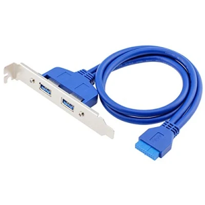 Abbildung von ChenYang Motherboard 19/20Pin 1 zu 2 USB 3.0 Gehäuserückwandkabel mit 12cm PCI E Steckplatzhalterung 0.5M