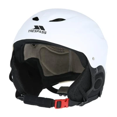 Abbildung von Trespass Skihelm mit Herausnehmbaren Ohrlaschen, Skibrillenhalter und Verstellbarem Ventilationssystem Skyhigh, White, M, UAACHEE20001_WHTM
