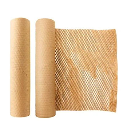 Abbildung von Wabenpapier Verpackungspapier Verpackungsmaterial für empfindliche Gegenstände Puffermaterial den Versand natürliches Recyclingpapier Kraftpapiereinwickelpapier verwendet Bastelarbeiten