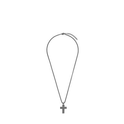 Abbildung von Joop! Kette mit Anhänger Edelstahl Herren Halsschmuck, 55+5 cm, Grau, Kreuz, Kommt in Schmuck Geschenk Box, 2038992