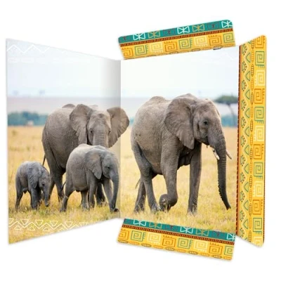Abbildung von RNKVERLAG 45377 Zeichenmappe Elefant 310 x 440 mm, Dokumentenmappe für DIN A3, mit Gummizugverschluss, 1 Stück