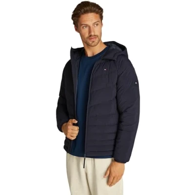 Abbildung von Tommy Hilfiger MIX Quilt Hooded Jacket Winterjacke, Herren, Größe: 3XL, Desert sky