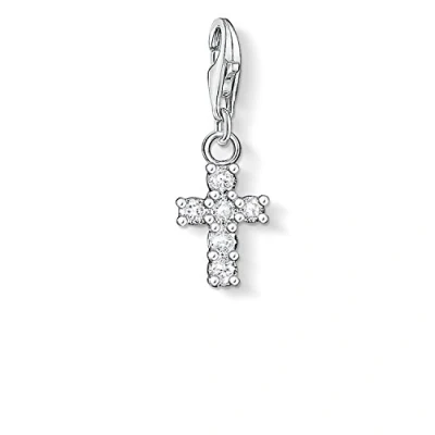 Abbildung von Thomas Sabo Damen Charm Anhänger Kreuz Zirkonia Club 925 Sterling Silber 0054 051 14