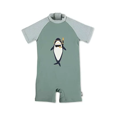 Abbildung von Sterntaler Unisex Kinder Jungen Schwimmanzug Baby Hai UV Schutz 50+ dunkelgrün, 86/92 EU