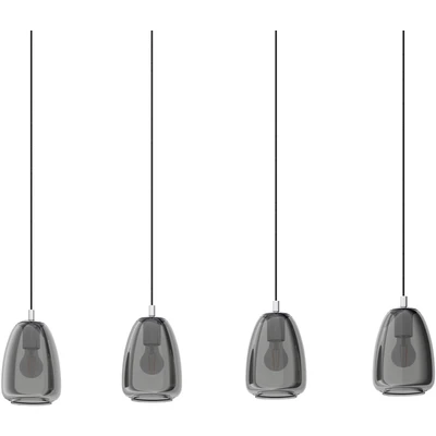 Abbildung von EGLO Hängeleuchte »ALOBRASE«, 4 flammig, Leuchtmittel E27 wechselbar ohne Leuchtmittel, chrom / L108 x H110 B15cm Pendelleucht Esstisch Wohnzimmer