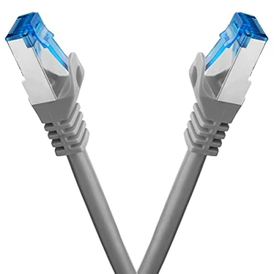 Abbildung von BIGtec 2 Stück 0,25m CAT.7 Gigabit Patchkabel Netzwerkkabel grau Kupferkabel Patch Ethernt LAN DSL Kabel CAT7 (RJ45, Cat 7, S/FTP PIMF) 25cm