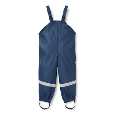 Abbildung von Playshoes Unisex Kinder Matschhose Regenlatzhose Fleece futter Wind Und Wasserdichte Regenhose Regenbekleidung, Marine, 98 EU