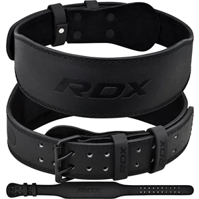 Abbildung von RDX Gewichthebergürtel Leder 4 und 6, 10 Verstellbar Löcher Trainingsgürtel Schnalle, Powerlifiting Fitness Krafttraining Gürtel Bodybuilding, Gepolstert Gym Weight Lifting Belt, Männer Damen