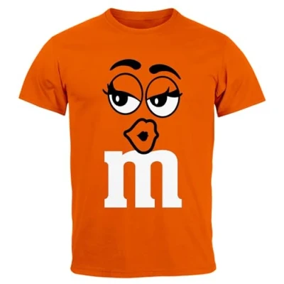 Abbildung von MoonWorks® Herren T Shirt Fasching Karneval M Aufdruck Gruppen Kostüm Verkleidung Last Minute Faschingskostüme Männer Funshirt 2 orange XXL