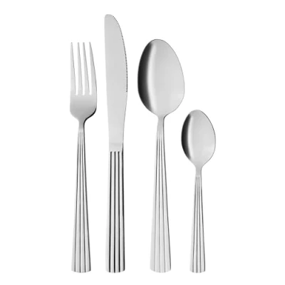 Abbildung von GRÄWE Besteckset für 4 Personen aus Edelstahl, Essbesteck, Tafelbesteck Set 16 teilig, Spülmaschinengeeignet, Besteck mit Dekor Serie Athen
