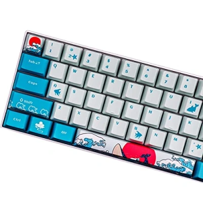 Abbildung von Sunzit Keycaps, 61 Keys PBT Dye Sublimation Keycap Tasten Backlit Keycaps OEM Profilel für GK61 Cherry MX Schalter Mechanische Tastatur Tastenkappen