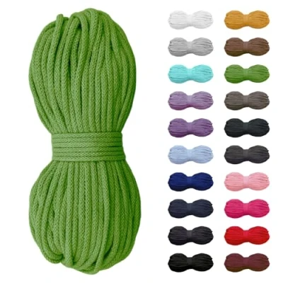 Abbildung von Slantastoffe 5m Baumwollkordel 5mm, Kordel, Schnur, Turnbeutel, 21 Farben (Grün)