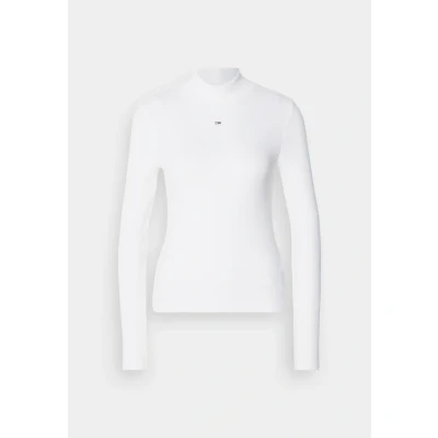 Abbildung von Tommy Jeans Essential MOCK NECK Langarmshirt, Damen, Größe: XS, Ecru
