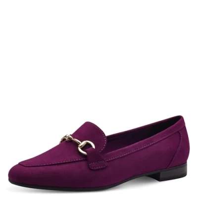 Abbildung von MARCO TOZZI Damen Loafer ohne Absatz Vegan mit Schnalle, Rosa (Grape), 41 EU