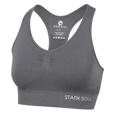 Abbildung von STARK SOUL Bra Light Support Sport BH doppellagig für Damen schwarz Größe L