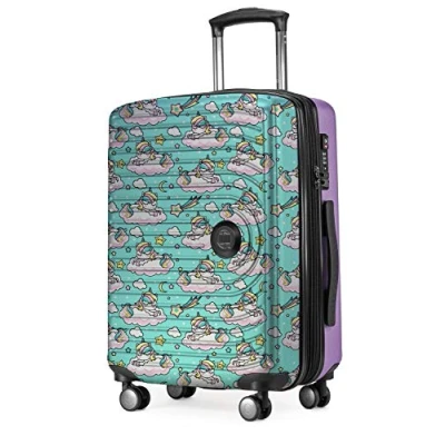 Abbildung von HAUPTSTADTKOFFER Mitte Handgepäck, 2,9 kg kinderleicht, TSA, Hartschalenkoffer, Trolley 4. Rollen, Handgepäck 55 cm, 42 Liter, Motiv Koffer, UNICORN Flieder