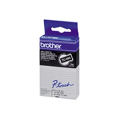 Abbildung von Brother TC395 Schriftbandkassette Schwarz,weiß 9 mm x 7,7 m