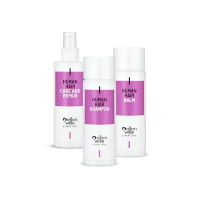 Abbildung von Ellen Wille PurePower Pflegeset Shampoo + Balsam Spray für Echthaar Perücken Haarteile