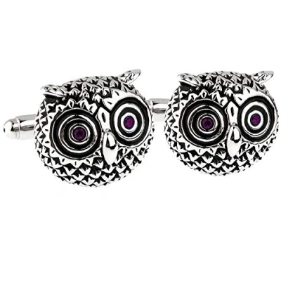 Abbildung von HONEY BEAR Herren Manschettenknöpfe Cufflinks Tier Eule Manschettenknopf aus Edelstahl 1 Paar,MEHRWEG
