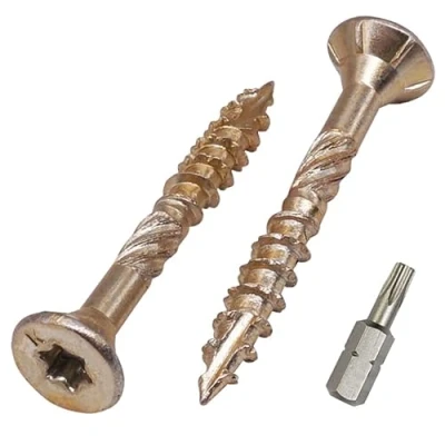 Abbildung von SKIR&#039;CO 50 Stück Universal Verzinkter Stahl 5,0 x 40 mm Gelb Holzschrauben Senkkopf Torx Kopf Typ 17 Spanplattenschrauben (50, mm)