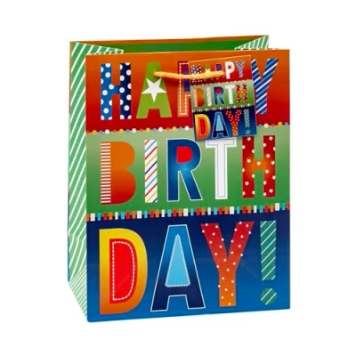 Abbildung von K3T Geschenktüten GEBURTSTAG, Größe: Mittel (HxBxT 23 x 18 10 cm), 3er Packung, Art. Nr. 84014 9