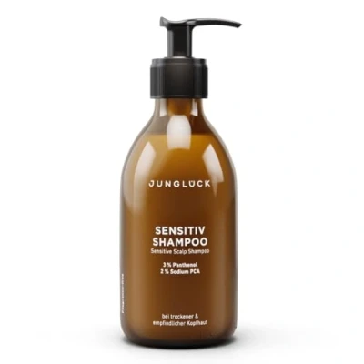 Abbildung von JUNGLÜCK Sensitiv Shampoo 250ml Vegan Ohne Sulfate &amp; Silikone Duftneutrales mit BIO Aloe Vera, Mandelöl und Panthenol Haarpflege Beruhigt die Kopfhaut reinigt schonend