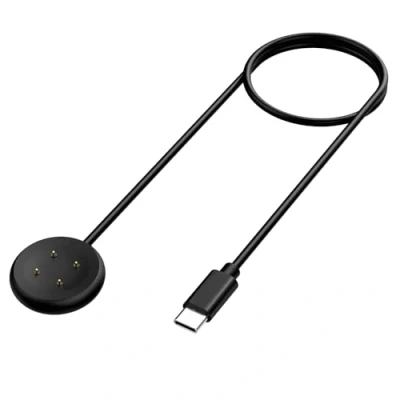 Abbildung von TiMOVO Ladekabel Kompatibel mit Google Pixel Watch 3/Pixel 2&amp;Fitbit Versa4/Versa 3/Sense2/Sense/Ace LTE, 3.3Ft USB Typ C Schnelles Magnetisches Kabel Zubehör für 3, Schwarz